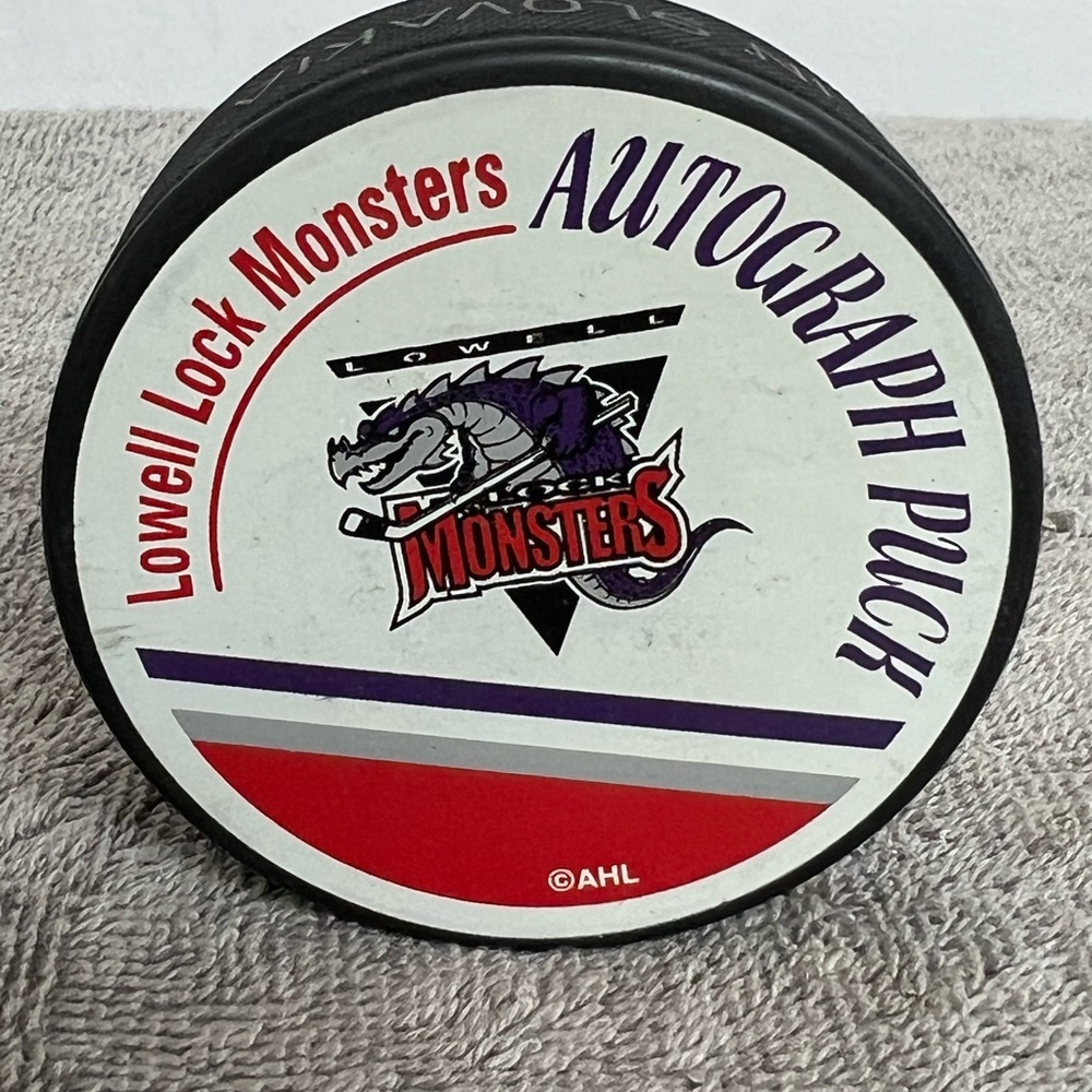 Lowell Lock Monsters AHL Defunct Team Official Hockey Puck Vintage